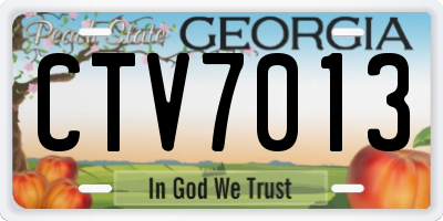 GA license plate CTV7013