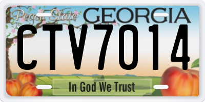 GA license plate CTV7014