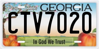 GA license plate CTV7020