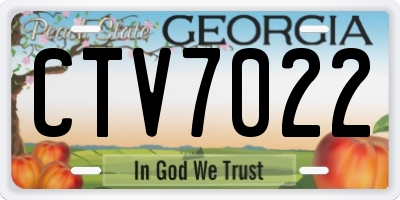 GA license plate CTV7022