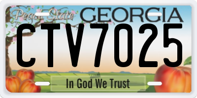 GA license plate CTV7025