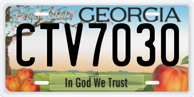 GA license plate CTV7030