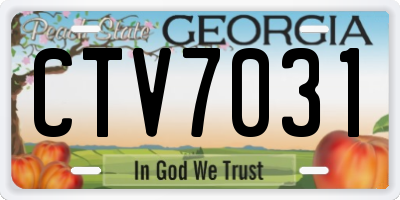GA license plate CTV7031