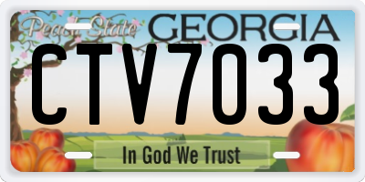 GA license plate CTV7033