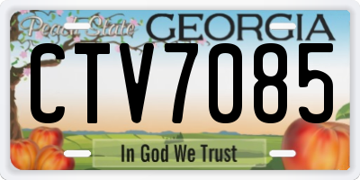 GA license plate CTV7085
