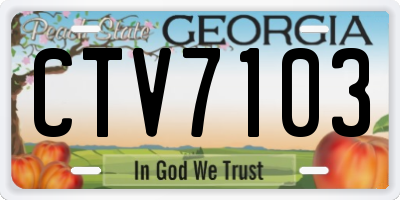 GA license plate CTV7103