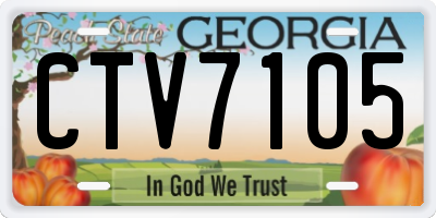 GA license plate CTV7105