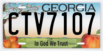 GA license plate CTV7107