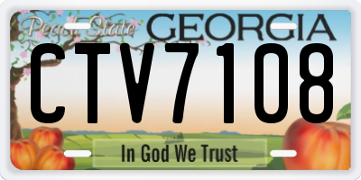 GA license plate CTV7108