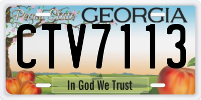 GA license plate CTV7113