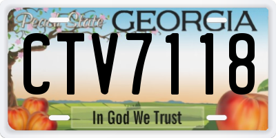 GA license plate CTV7118