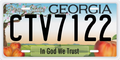 GA license plate CTV7122