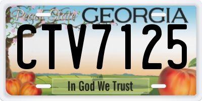 GA license plate CTV7125