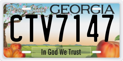 GA license plate CTV7147