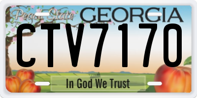 GA license plate CTV7170