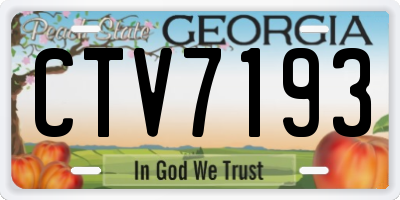 GA license plate CTV7193