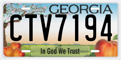 GA license plate CTV7194