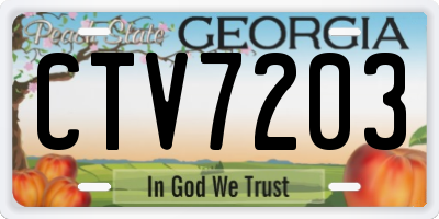 GA license plate CTV7203