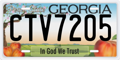 GA license plate CTV7205