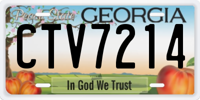 GA license plate CTV7214