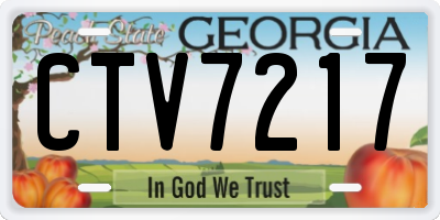 GA license plate CTV7217