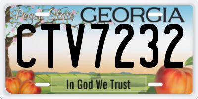 GA license plate CTV7232