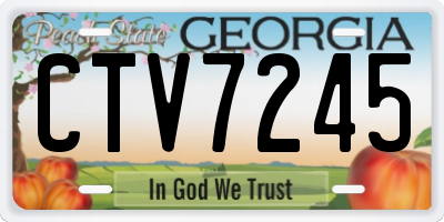 GA license plate CTV7245
