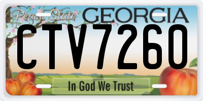 GA license plate CTV7260
