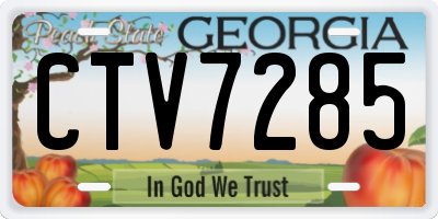 GA license plate CTV7285
