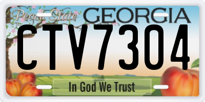 GA license plate CTV7304
