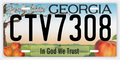 GA license plate CTV7308