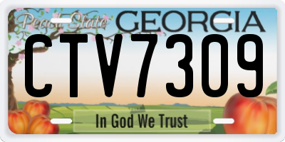 GA license plate CTV7309