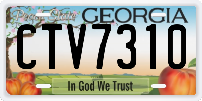 GA license plate CTV7310