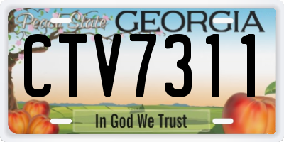 GA license plate CTV7311
