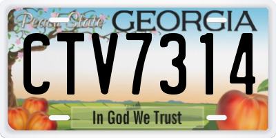 GA license plate CTV7314