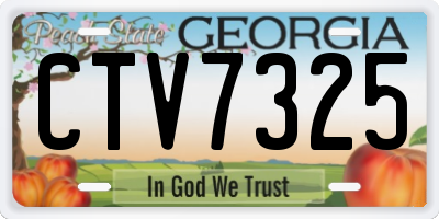 GA license plate CTV7325