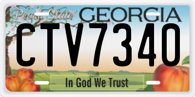 GA license plate CTV7340