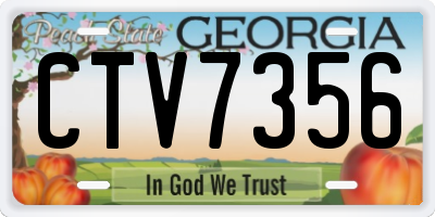 GA license plate CTV7356
