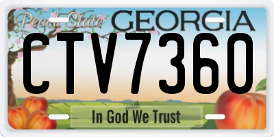GA license plate CTV7360