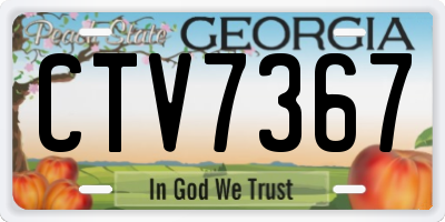 GA license plate CTV7367