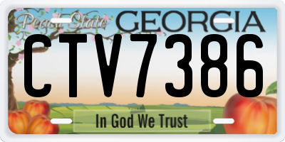 GA license plate CTV7386