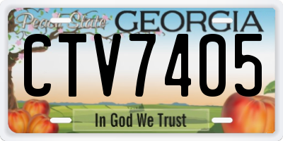 GA license plate CTV7405