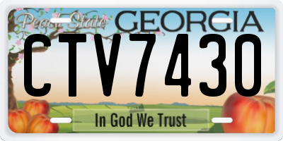 GA license plate CTV7430
