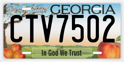 GA license plate CTV7502