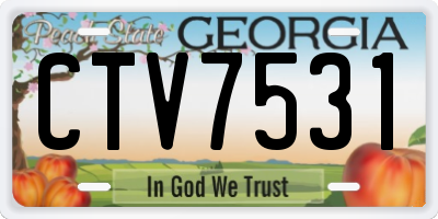 GA license plate CTV7531