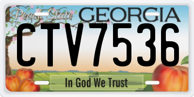 GA license plate CTV7536