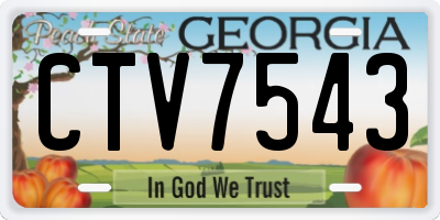 GA license plate CTV7543