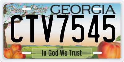 GA license plate CTV7545