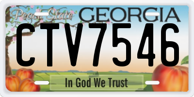 GA license plate CTV7546