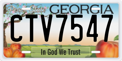 GA license plate CTV7547